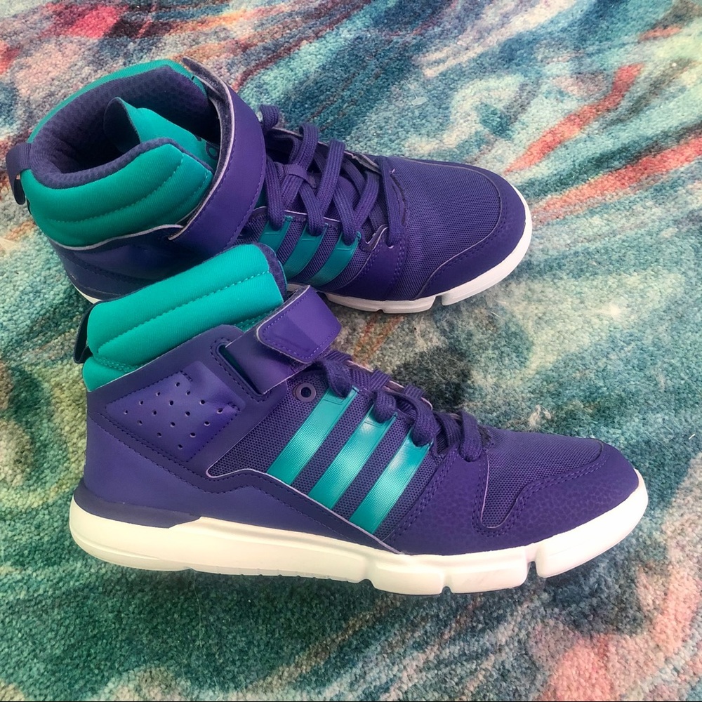 Adidas purple/teal high top women’s size 7